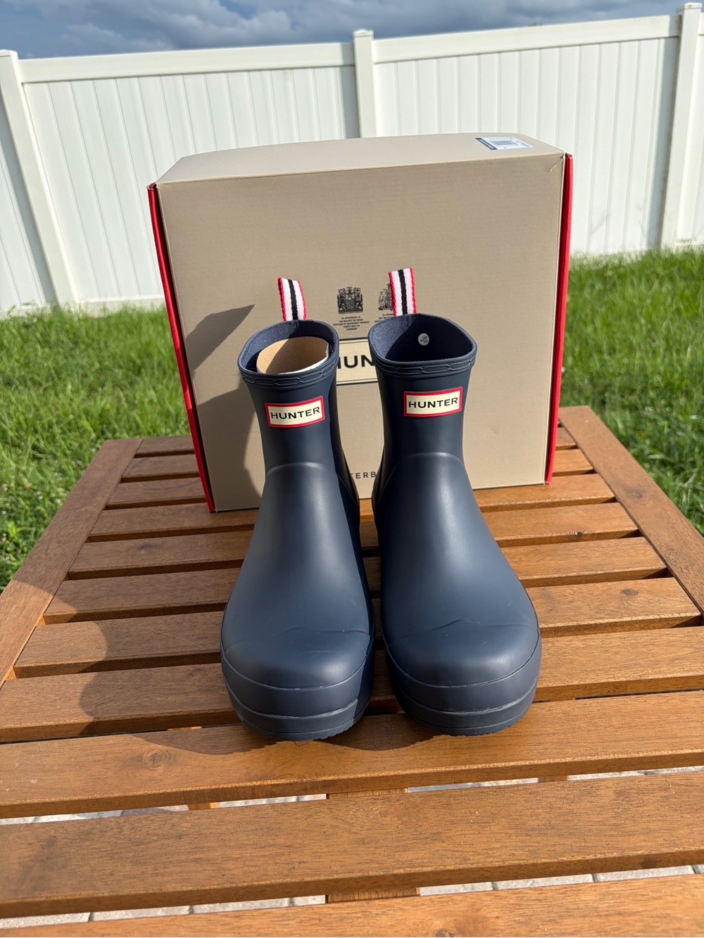 Hunter Original Play Short Rain Boots Navy | Women’s 12.5 / Men’s 11 | Like New